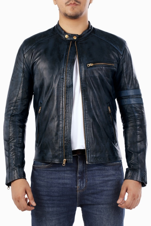Mens Black Lambskin Leather Jacket | Jacketsland