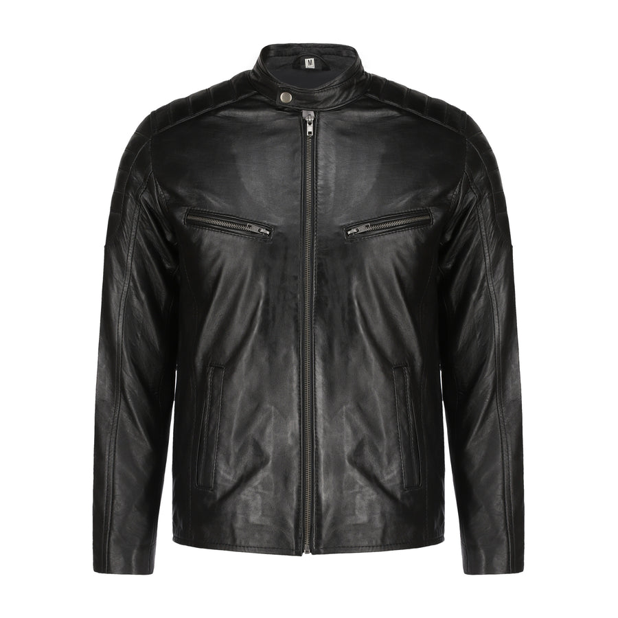 Mens Black Lambskin Leather Jacket | Jacketsland