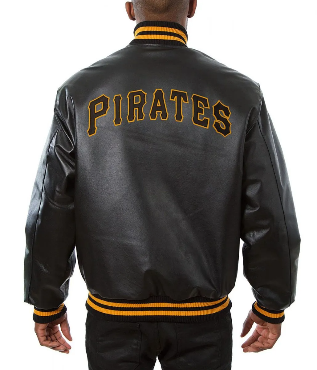 Pittsburgh Pirates Letterman Black Leather Jacket | Jacketsland
