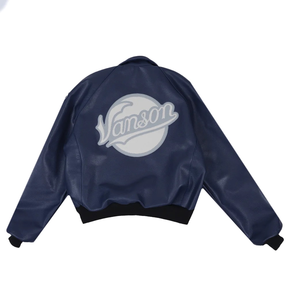 Navy Blue Bronx Vanson Leather Jacket | Jacketsland