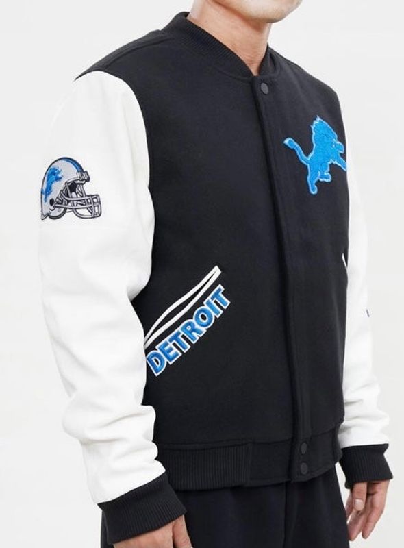 Pro Standard Detroit Lions Black Varsity Bomber Jacket
