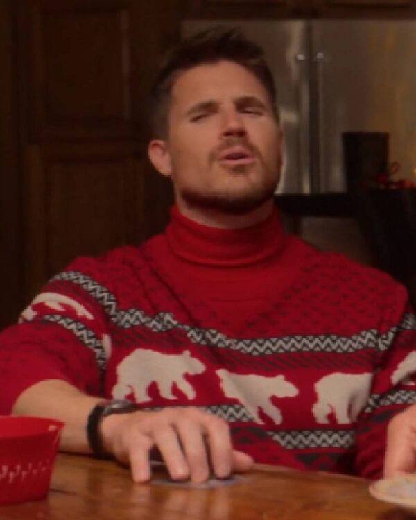 Robbie Amell EXmas Red Sheep Sweater