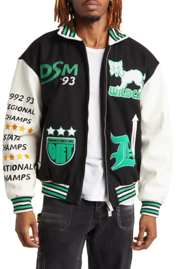 Diet Starts Monday Wildcat Wool Blend Varsity Jacket