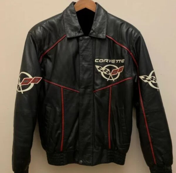 Corvette C5 Black Vintage Leather Jacket