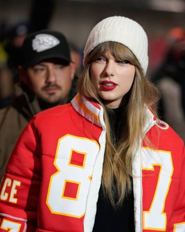 Kristin Juszczyk 49ers Taylor Swift Custom Kelce 87 Puffer Chiefs Jacket