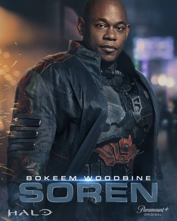 Bokeem Woodbine 2022 Halo Soren-066 Black Leather Cosplay Jacket