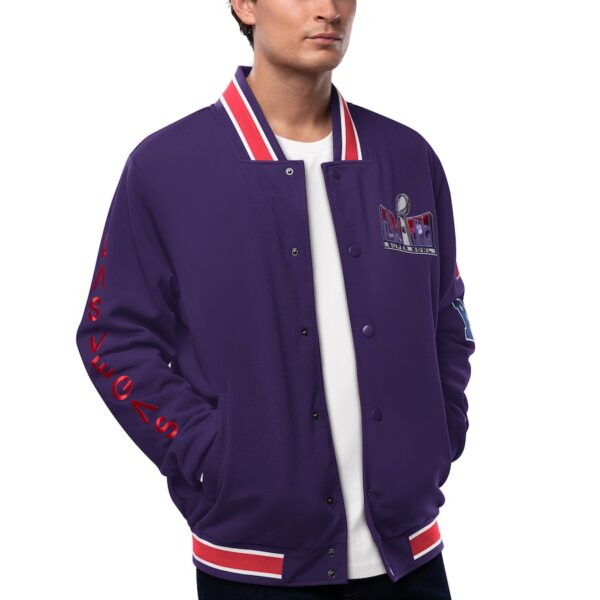 Super Bowl LVIII Las Vegas Starter Purple Joey Full-Snap Varsity Jacket