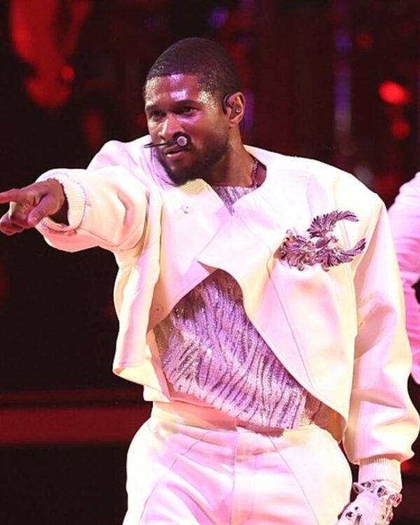 Usher Super Bowl LVIII Half Time Show 2024 White Jacket