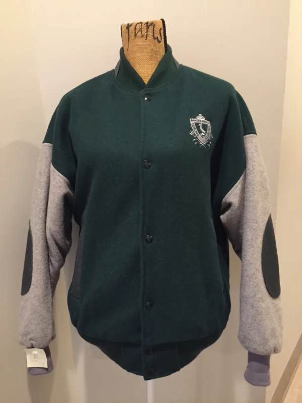 Vintage Mayflower Curling Green And Grey Varsity Jacket