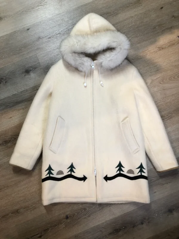 Vintage Hudson's Bay Company White Northern Parka With Igloo Motif