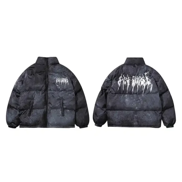 Men’s Tie-dye Graffiti Puffer Jacket