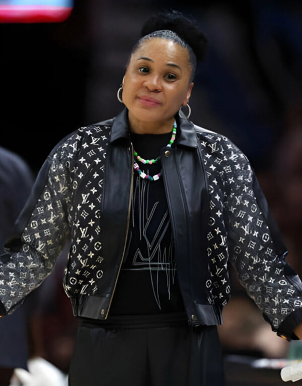 March Madness Dawn Staley Louis Vuitton Black Leather Jacket