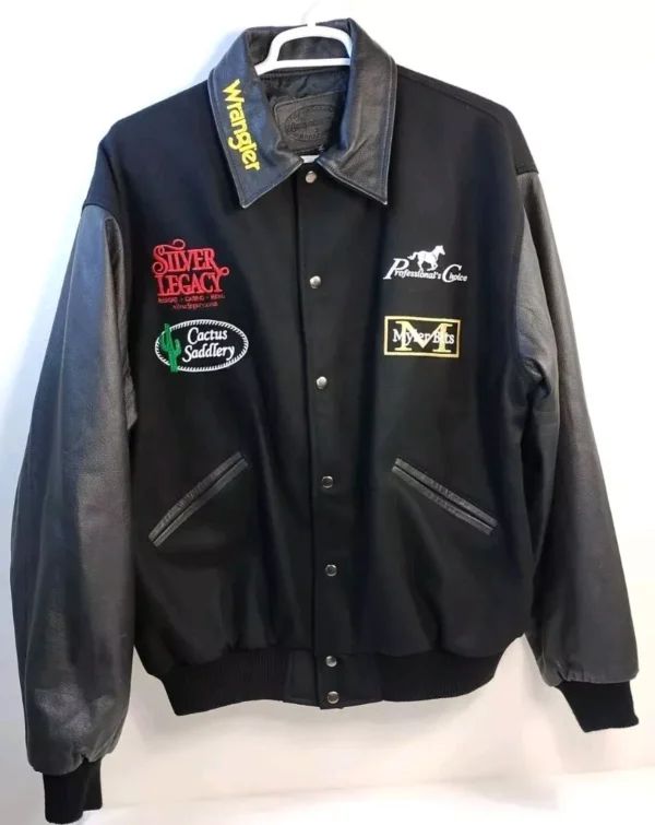 Wrangler Reno Rodeo 2007 Contestant Carroll Leather Wool Jacket