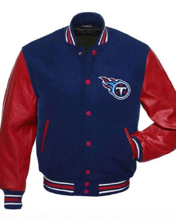 Tennessee Titans Letterman Varsity Red and Blue Jacket