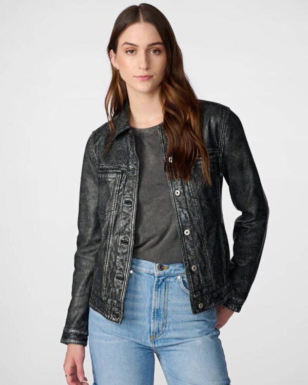 Addison Leather Denim Jacket