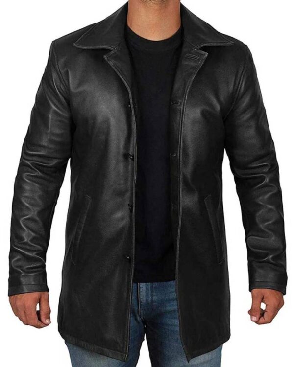 Men's Premium Black Leather Coat