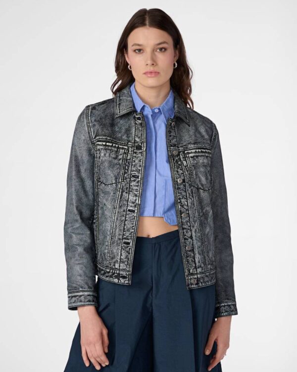 Addison Leather Denim Jacket