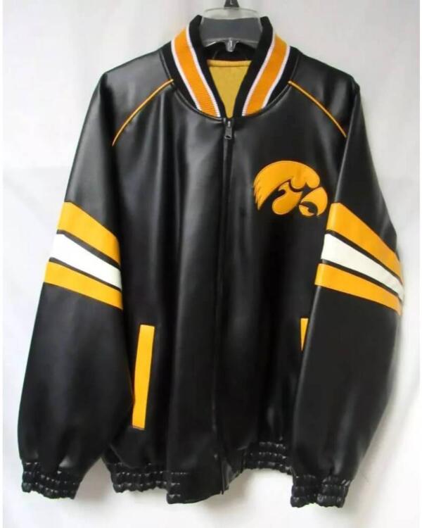 Vintage Ncaa Iowa Hawkeyes Leather Jacket